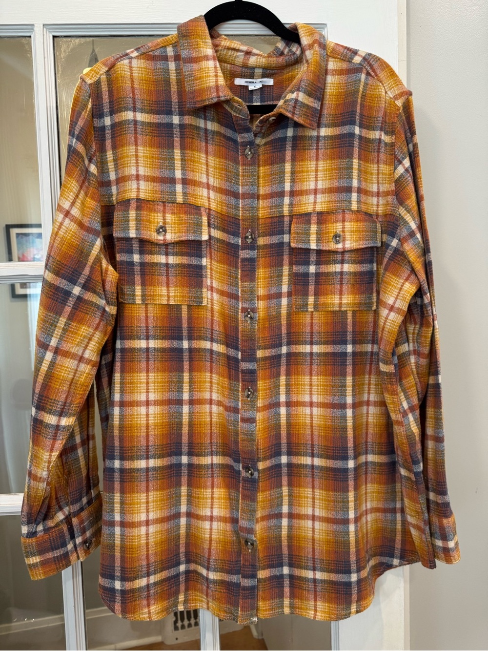 O’Neil Plaid Button-Up Shirt in Mustard pattern